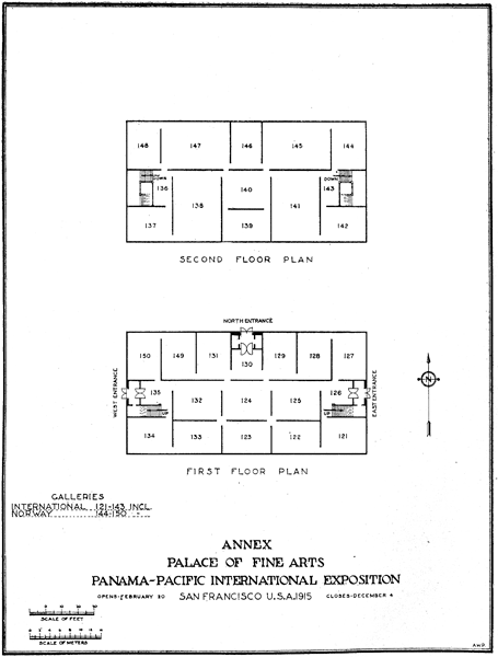 Map of Annex to Palace of Fine Arts