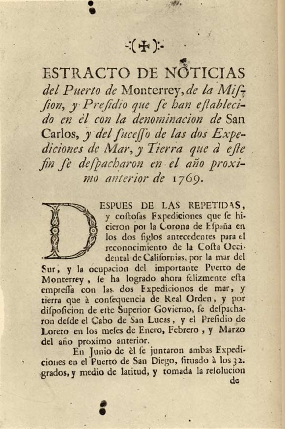 Official Account of the Portolá Expedition