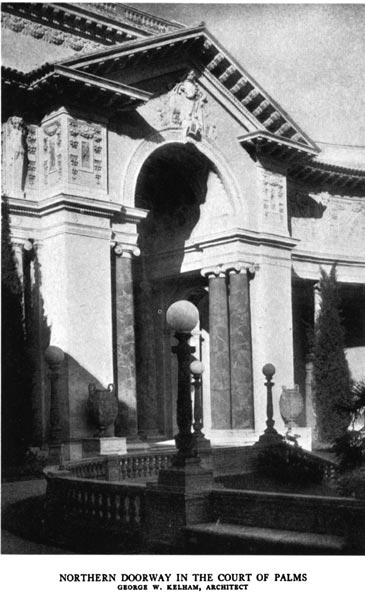 Northern Doorway in the Court of Palms. George Kelham, Architect