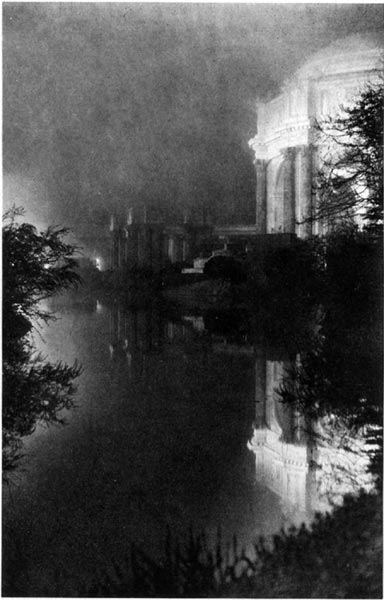 Palace of Fine Arts and Lagoon - A Foggy Night