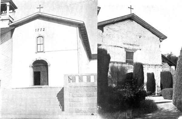 Mission San Luis Obispo (left) and Mission San Juan Bautista (right)